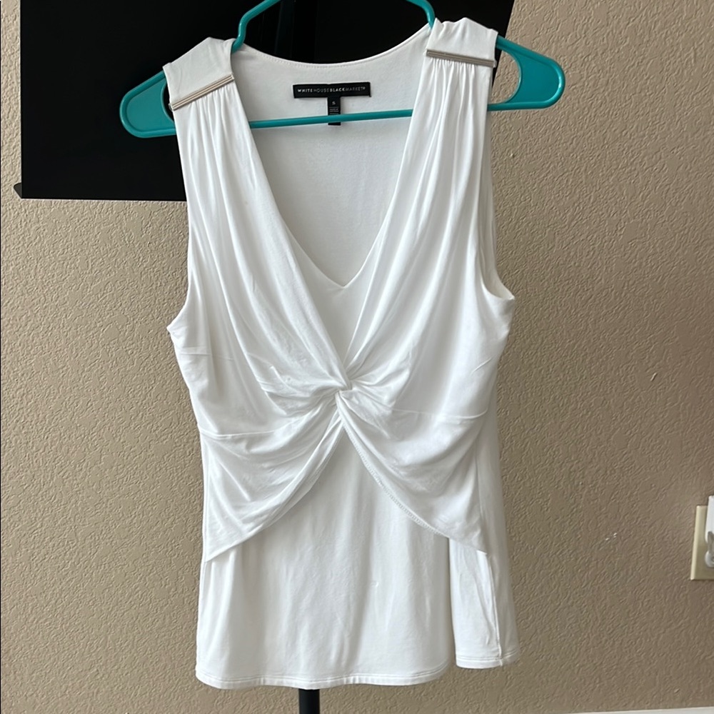 White House Black Market V-Neck Twist Tank Top